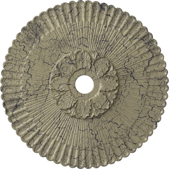 36 1/4"OD x 1 7/8"P Melonie Ceiling Medallion (Fits Canopies up to 6 1/4"), Hand-Painted Castle Stone Crackle