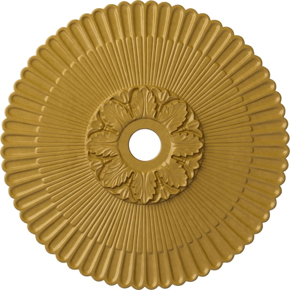 36 1/4"OD x 1 7/8"P Melonie Ceiling Medallion (Fits Canopies up to 6 1/4"), Hand-Painted Iridescent Gold