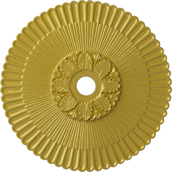 36 1/4"OD x 1 7/8"P Melonie Ceiling Medallion (Fits Canopies up to 6 1/4"), Hand-Painted Rich Gold