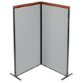 thumbnail image 1 of 36-1/4"W x 73-1/2"H Deluxe Freestanding 2-Panel Corner Room Divider, Gray, 1 of 4