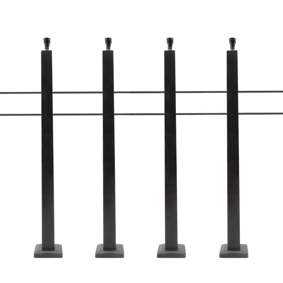 36*2*2in Railing Post, Adjustable Top Level drilled Post Level Line Post Top Mount, 4 PCs 304 Stainless Steel Cable Railing Post for Indoor and Outdoor Applications