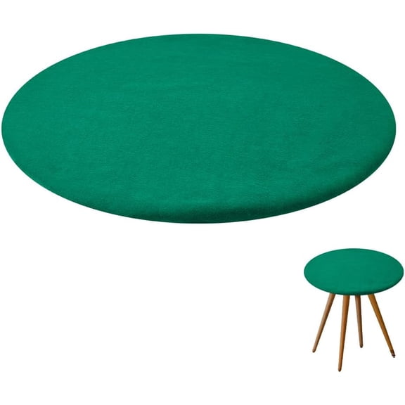 36.2 Inch Green Felt Card Table Game Cover Round Tablecloth Game Table Topper Mat Elastic Card Game Table Protector Green