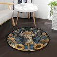 thumbnail image 1 of 36.2 Inch Round Floor Mat Beautiful Deer Wearing A Crown Carpet Decor Rug for Living Room Bedroom, 1 of 6