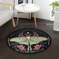 thumbnail image 1 of 36.2 Inch Round Floor Mat Beautiful Moth Carpet Decor Rug for Living Room Bedroom, 1 of 6