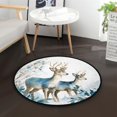 thumbnail image 1 of 36.2 Inch Round Floor Mat Beautiful Watercolor Deer Carpet Decor Rug for Living Room Bedroom, 1 of 6