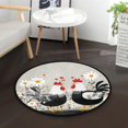 thumbnail image 1 of 36.2 Inch Round Floor Mat Black and White Chick Carpet Decor Rug for Living Room Bedroom, 1 of 6