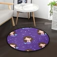 thumbnail image 1 of 36.2 Inch Round Floor Mat Brown Hair Mermaid Carpet Decor Rug for Living Room Bedroom, 1 of 6