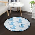 thumbnail image 1 of 36.2 Inch Round Floor Mat Cartoon Blue Dinosaurs Carpet Decor Rug for Living Room Bedroom, 1 of 6