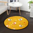 thumbnail image 1 of 36.2 Inch Round Floor Mat Cartoon Chickens Pattern Carpet Decor Rug for Living Room Bedroom, 1 of 6