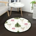 thumbnail image 1 of 36.2 Inch Round Floor Mat Champagne Glasses and Christmas Tree Carpet Decor Rug for Living Room Bedroom, 1 of 6