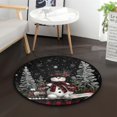 thumbnail image 1 of 36.2 Inch Round Floor Mat Christmas Snowman Carpet Decor Rug for Living Room Bedroom, 1 of 6
