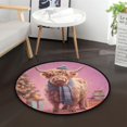 thumbnail image 1 of 36.2 Inch Round Floor Mat Cow Wearing Christmas Carpet Decor Rug for Living Room Bedroom, 1 of 6