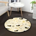 thumbnail image 1 of 36.2 Inch Round Floor Mat Cute Bees and Honeycomb Pattern Carpet Decor Rug for Living Room Bedroom, 1 of 6