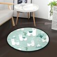 thumbnail image 1 of 36.2 Inch Round Floor Mat Cute Cartoon Llama Pattern Carpet Decor Rug for Living Room Bedroom, 1 of 6