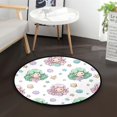thumbnail image 1 of 36.2 Inch Round Floor Mat Cute Mermaid Pattern Carpet Decor Rug for Living Room Bedroom, 1 of 6