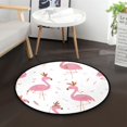 thumbnail image 1 of 36.2 Inch Round Floor Mat Cute Pink Flamingo Pattern Carpet Decor Rug for Living Room Bedroom, 1 of 6
