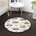 thumbnail image 1 of 36.2 Inch Round Floor Mat Engineering Vehicle Pattern Carpet Decor Rug for Living Room Bedroom, 1 of 6