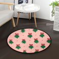 thumbnail image 1 of 36.2 Inch Round Floor Mat Green Trees and Red Bows Carpet Decor Rug for Living Room Bedroom, 1 of 6