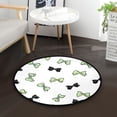 thumbnail image 1 of 36.2 Inch Round Floor Mat Green and Black Bows Carpet Decor Rug for Living Room Bedroom, 1 of 6