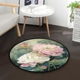 thumbnail image 1 of 36.2 Inch Round Floor Mat Light Pink Lotus Carpet Decor Rug for Living Room Bedroom, 1 of 6
