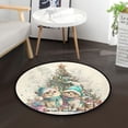 thumbnail image 1 of 36.2 Inch Round Floor Mat Merry Cat Christmas Tree Carpet Decor Rug for Living Room Bedroom, 1 of 6