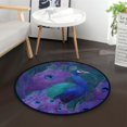 thumbnail image 1 of 36.2 Inch Round Floor Mat Peacock Pattern Carpet Decor Rug for Living Room Bedroom, 1 of 6