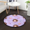 thumbnail image 1 of 36.2 Inch Round Floor Mat Purple Adorable Mermaid Carpet Decor Rug for Living Room Bedroom, 1 of 6