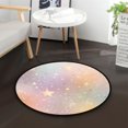 thumbnail image 1 of 36.2 Inch Round Floor Mat Rainbow-colored Stars and Dots Carpet Decor Rug for Living Room Bedroom, 1 of 6