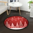 thumbnail image 1 of 36.2 Inch Round Floor Mat Red Christmas Tree and Lights Carpet Decor Rug for Living Room Bedroom, 1 of 6