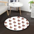 thumbnail image 1 of 36.2 Inch Round Floor Mat Red Roses and Golden Leaves Carpet Decor Rug for Living Room Bedroom, 1 of 6