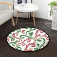 thumbnail image 1 of 36.2 Inch Round Floor Mat Red and Green Candy-cane Carpet Decor Rug for Living Room Bedroom, 1 of 6