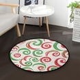 thumbnail image 1 of 36.2 Inch Round Floor Mat Red and Green Swirls Carpet Decor Rug for Living Room Bedroom, 1 of 6