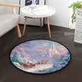 thumbnail image 1 of 36.2 Inch Round Floor Mat Santa Claus in Sleigh Carpet Decor Rug for Living Room Bedroom, 1 of 6