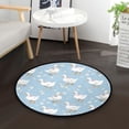 thumbnail image 1 of 36.2 Inch Round Floor Mat Small Geese and Daisies Carpet Decor Rug for Living Room Bedroom, 1 of 6