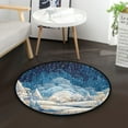 thumbnail image 1 of 36.2 Inch Round Floor Mat Winter Fairyland Scene Carpet Decor Rug for Living Room Bedroom, 1 of 6