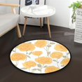 thumbnail image 1 of 36.2 Inch Round Floor Mat Yellow Roses Pattern Carpet Decor Rug for Living Room Bedroom, 1 of 6