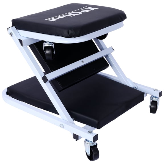 36" 2-in-1 Mechanic Creeper Seat, 300LB Capacity Low Profile Roller Stool with 6 Wheels