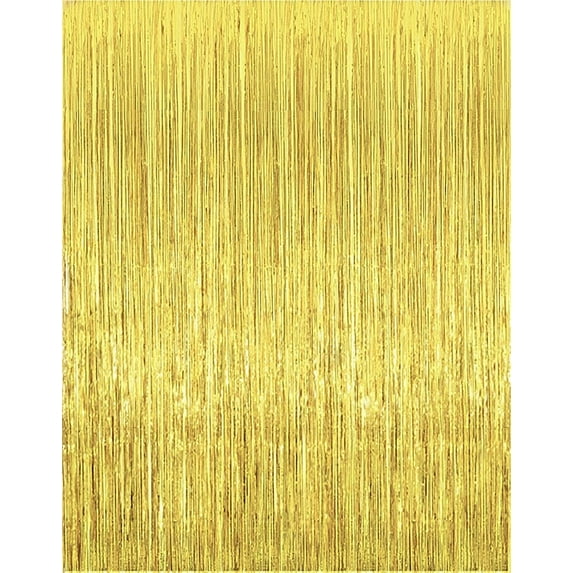 36.2"x96.5" Gold Fringe Curtain Backdrop Birthday Bachelorette Party Decorations,Tinsel Curtain Backdrop for Parties,Door Streamers,Glitter Streamer Fringe Backdrop for Birthday Decoration