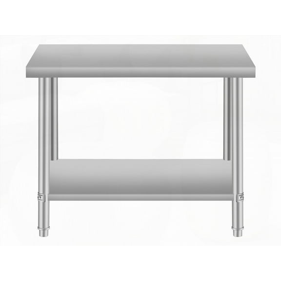 Space-Saving Stainless Steel Coffee Table with Under Shelf, 36''*24'' & 32'' Height