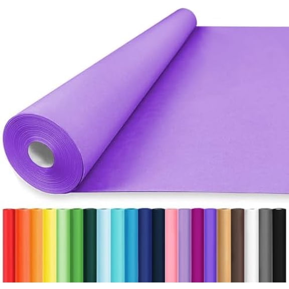 36" x 2520" (210') Purple Kraft Paper Wrapping Paper for Bouquet Flower Packing Birthday & Mother's Day Wrapping, Solid Color Bulletin Board Paper