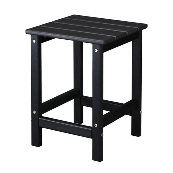 36*36*47cm Single Layer Square HDPE Side Table Black