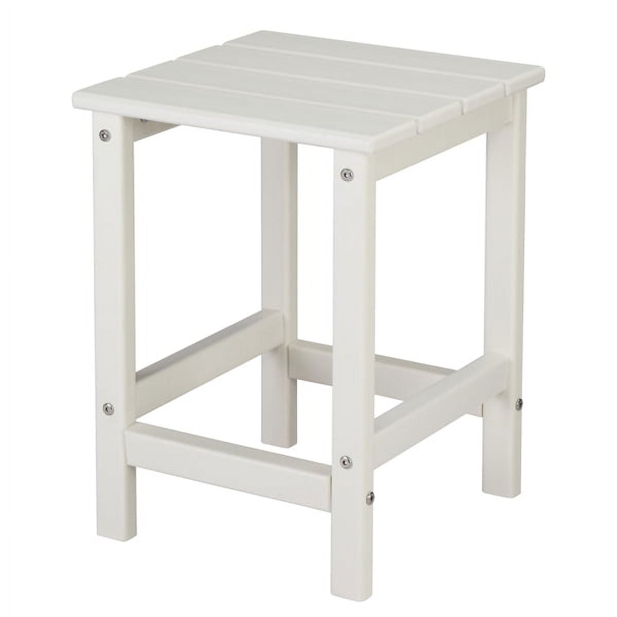 36*36*47cm Single Layer Square HDPE Side Table, Durable, Versatile for Home & Office, White