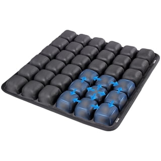 36 3D Air Cell Seat Cushion, Inflatable Travel Seat Cushion for Airplane,Office Chair, Wheelchair, Cars, Home Living, Comfortable Pressure Relief Tailbone Pain Relief (Black, 17"x17")