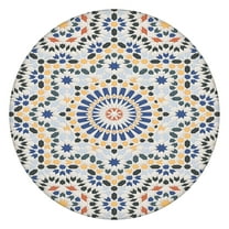 36-44" Round Tablecloth Boho Print, Waterproof Oxford Fabric with Elastic Edge, Perfect for Small Spaces or Party Setup
