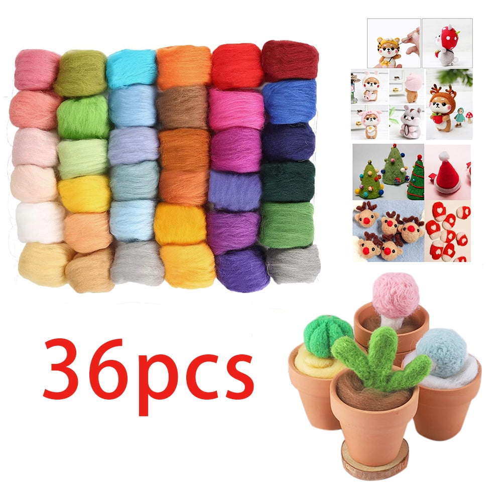 Mililanyo 24-Color Wool Roving Set – 72 Pieces For Needle Felting, Hand Spinning, And DIY Crafts