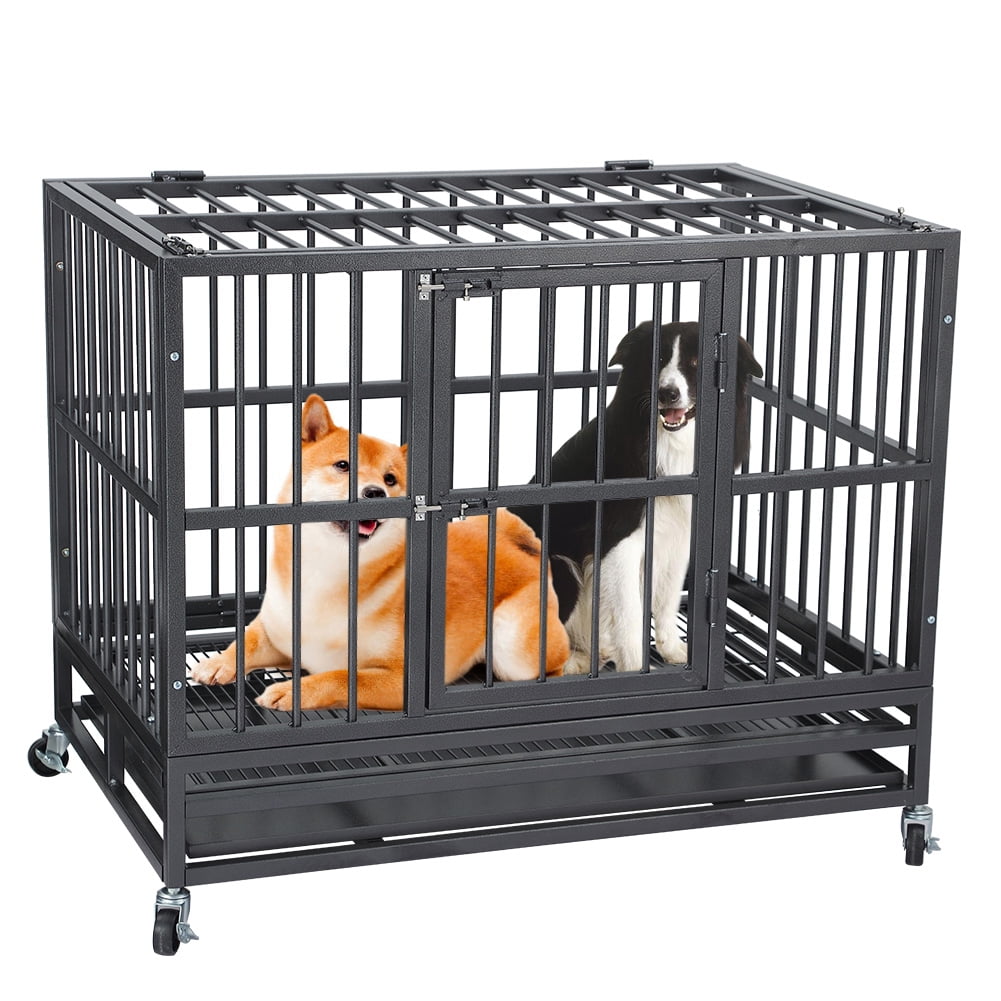 36 Inch Heavy Duty Dog Crate Dog Crates for Large Dogs with Double Door