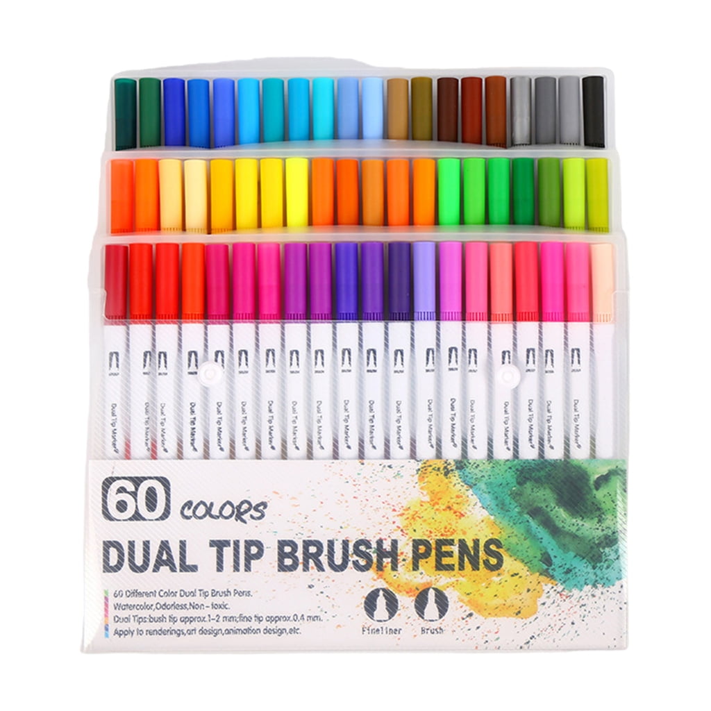 36/48/60/72/100 Colors Double Ends Brush Pen Marker Set Felt Tip