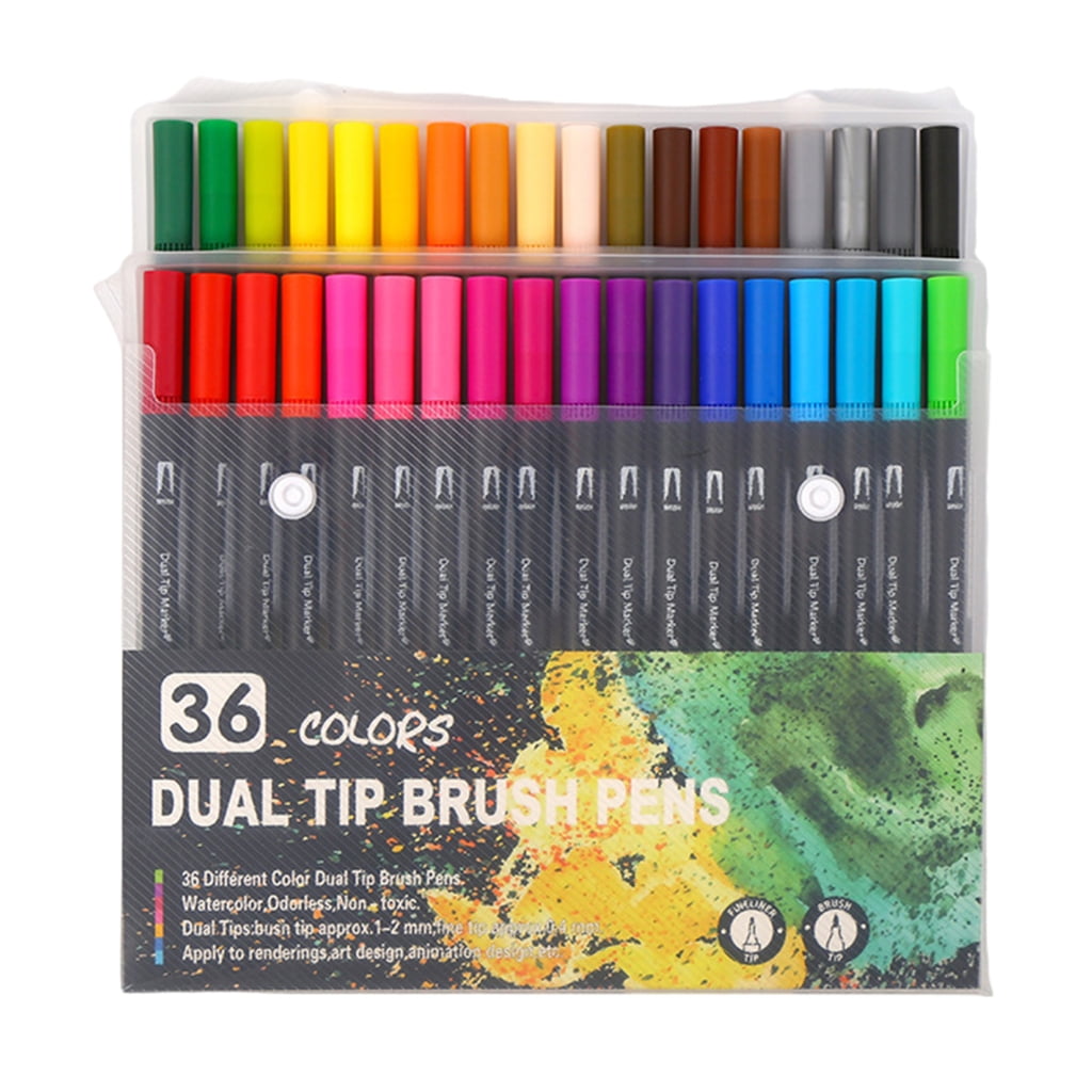 36/48/60/72/100 Colors Double Ends Brush Pen Marker Set Felt Tip Pen Watercolor Pen for Colouring Books Calligraphy