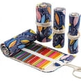 thumbnail image 1 of 36/48/72 Slots Colored Pencil Wrap Pencils Roll Holder Coloring Pencils Organizer Holder Colored Pen Paint Brush Storage Pouch Portable for Artist Student (Colorful Fish, 48 Slots)36 Slots, 1 of 6