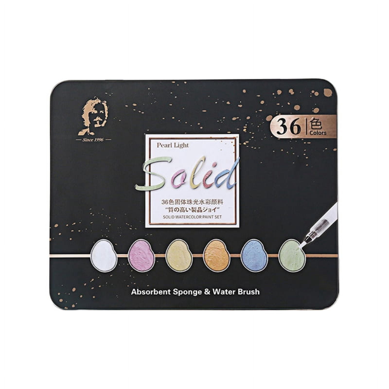 36/48 Colors Solid Watercolor Paint Set Art Pigments Painting Drawing Brush Kit